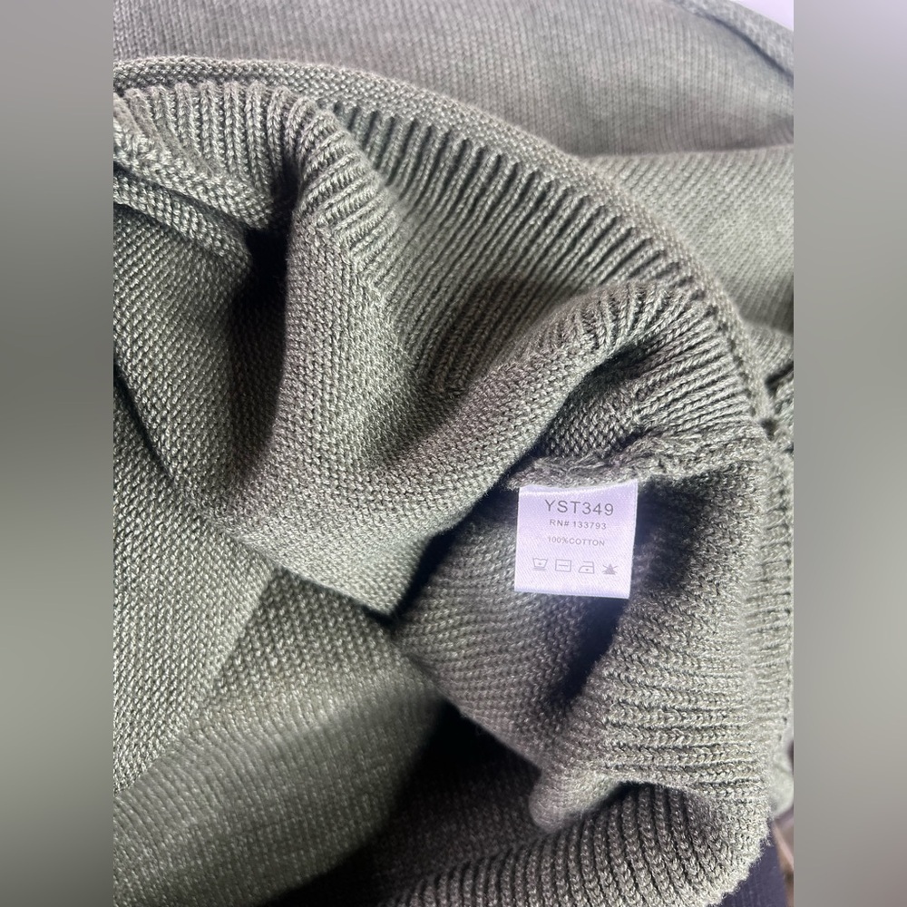 POL Eternal Bliss Women’s Oversized Green Sweater large Puff Sleeve Cropped - Picture 6 of 10